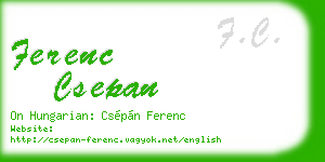 ferenc csepan business card